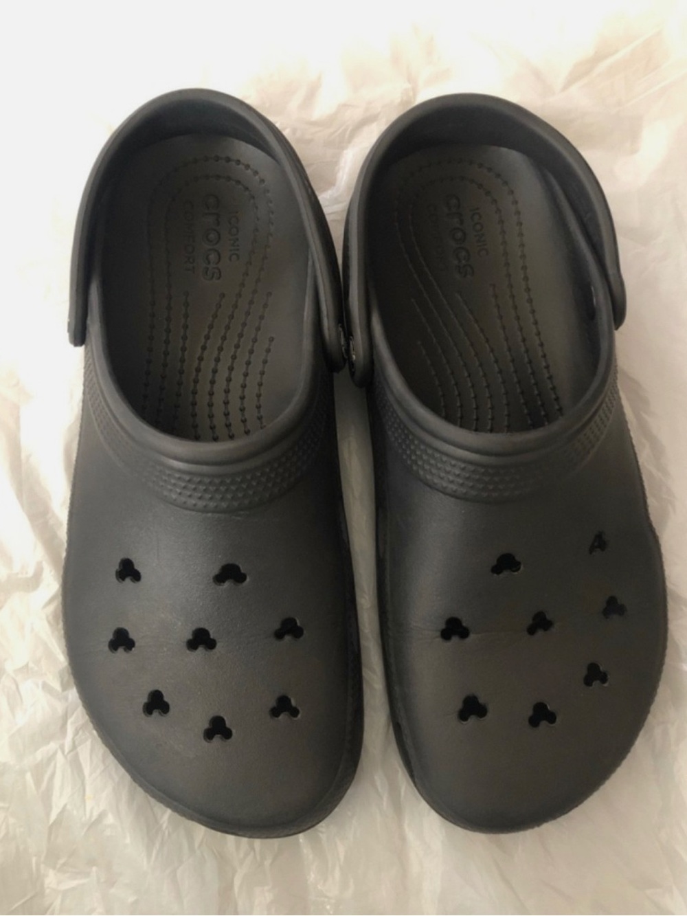 Disney Parks Crocs/Clog Size 11 Mickey Mouse Cut outs Black
